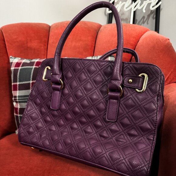 Charming Charlie Quilted Satchel Purse – Purple - Picture 3 of 5